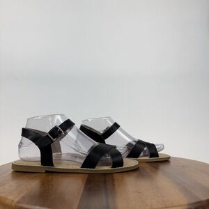 New Girls Big Kids Tucker + Tate Tarya Black Strappy Adjustable Sandals Size 5 Y